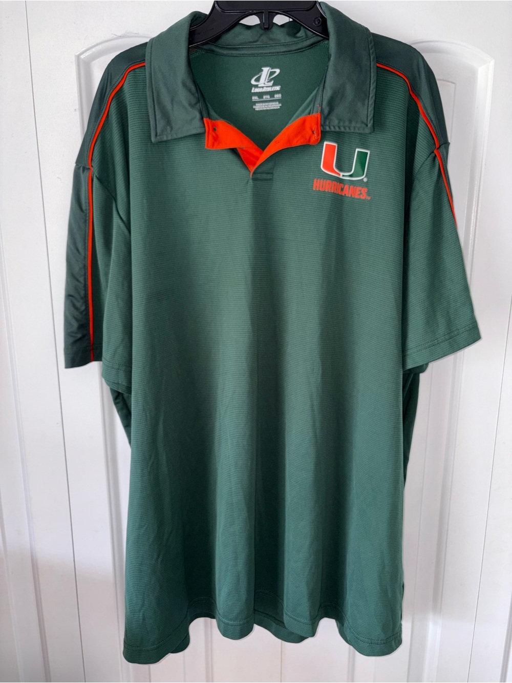 Miami Hurricanes UM Polo Performance Shirt Mens XXL 2XL Green College